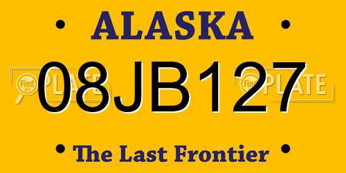08JB127 Alaska License Plate