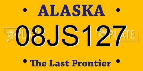 08JS127 Alaska License Plate