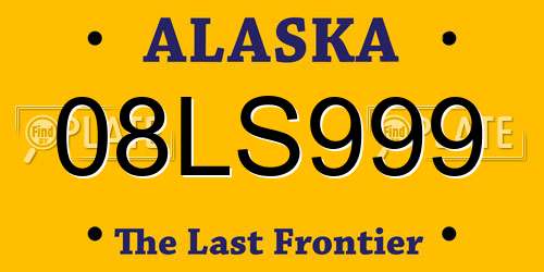 08LS999 Alaska License Plate