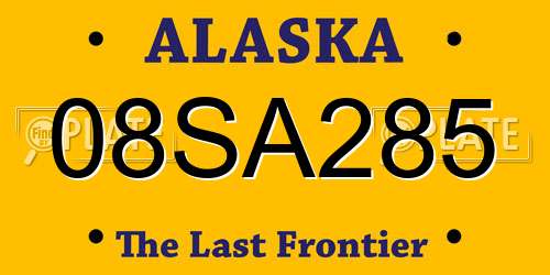 08SA285 Alaska License Plate