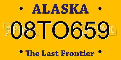 08TO659 Alaska License Plate