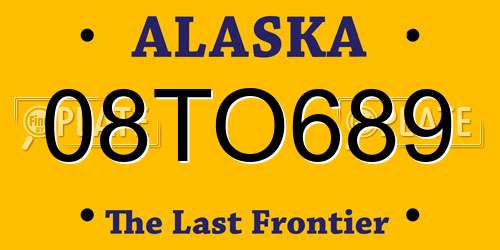 08TO689 Alaska License Plate