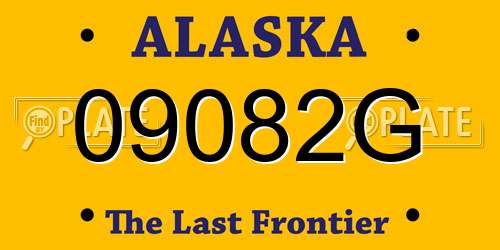 09082G Alaska License Plate