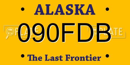 090FDB Alaska License Plate