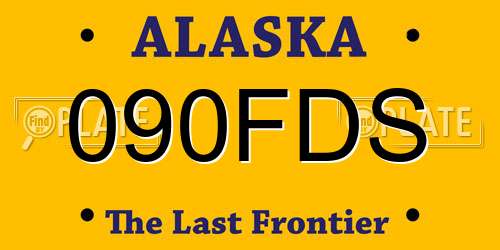 090FDS Alaska License Plate