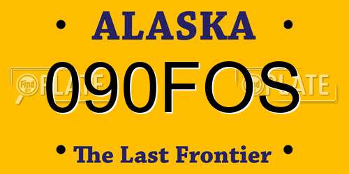 090FOS Alaska License Plate