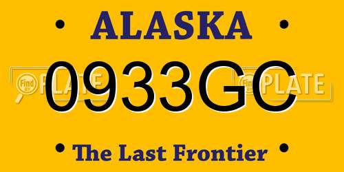 0933GC Alaska License Plate