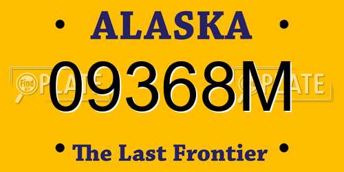 09368M Alaska License Plate