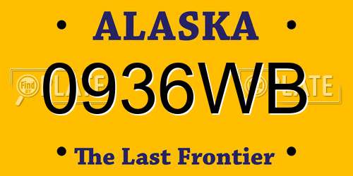 0936WB Alaska License Plate
