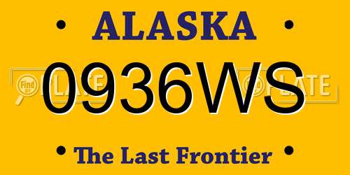 0936WS Alaska License Plate