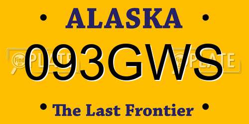 093GWS Alaska License Plate