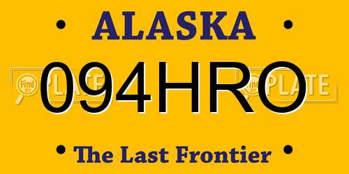 094HRO Alaska License Plate