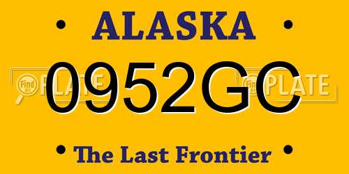 0952GC Alaska License Plate