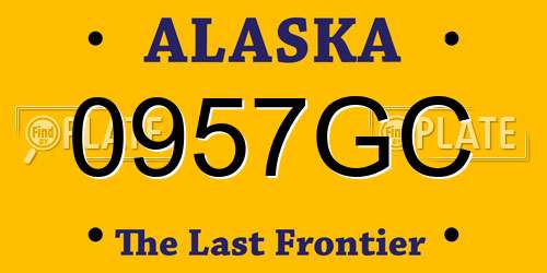 0957GC Alaska License Plate