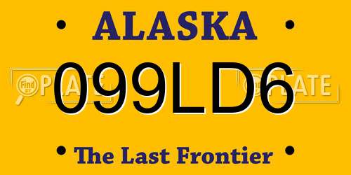 099LD6 Alaska License Plate