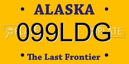 099LDG Alaska License Plate