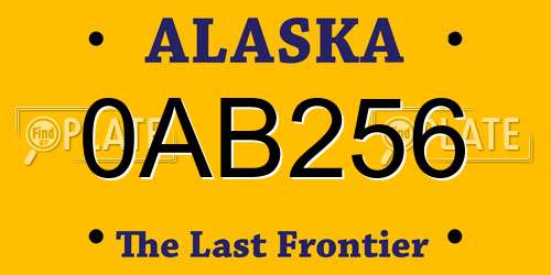 0AB256 Alaska License Plate