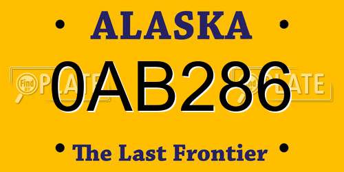 0AB286 Alaska License Plate