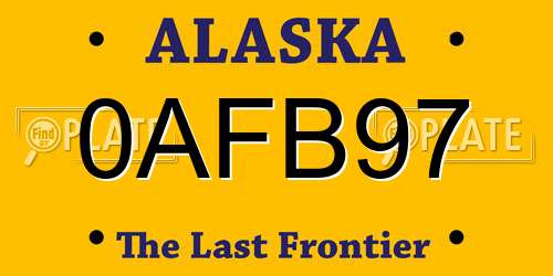 0AFB97 Alaska License Plate