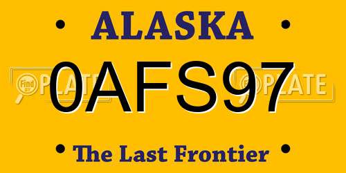 0AFS97 Alaska License Plate