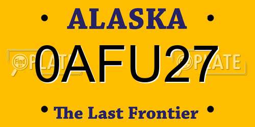 0AFU27 Alaska License Plate