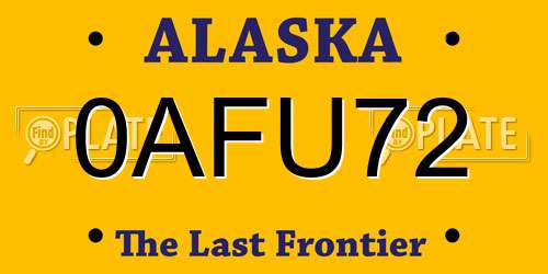 0AFU72 Alaska License Plate