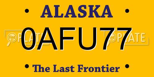 0AFU77 Alaska License Plate