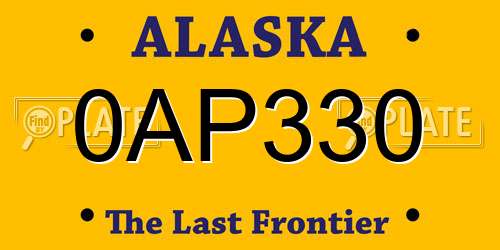 0AP330 Alaska License Plate