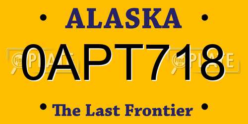 0APT718 Alaska License Plate