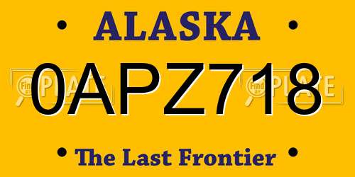 0APZ718 Alaska License Plate
