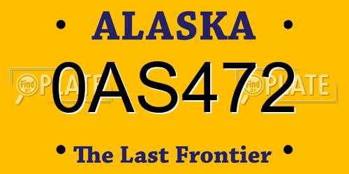 0AS472 Alaska License Plate