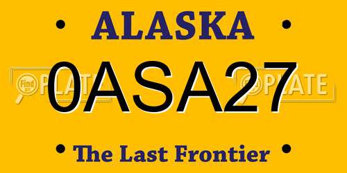0ASA27 Alaska License Plate