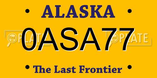 0ASA77 Alaska License Plate
