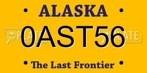0AST56 Alaska License Plate