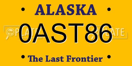 0AST86 Alaska License Plate