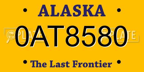 0AT8580 Alaska License Plate