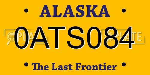 0ATS084 Alaska License Plate