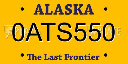 0ATS550 Alaska License Plate