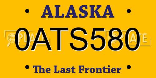 0ATS580 Alaska License Plate