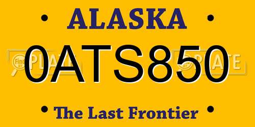 0ATS850 Alaska License Plate