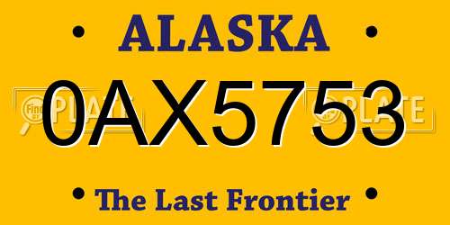 0AX5753 Alaska License Plate