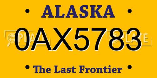0AX5783 Alaska License Plate