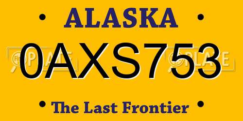 0AXS753 Alaska License Plate