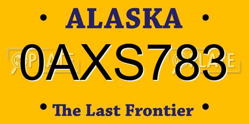 0AXS783 Alaska License Plate