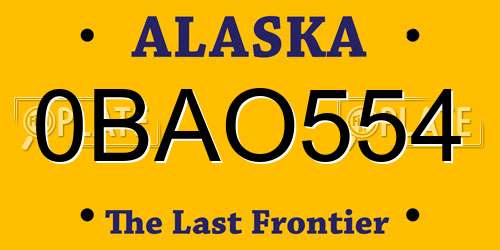 0BAO554 Alaska License Plate