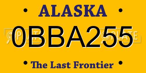 0BBA255 Alaska License Plate