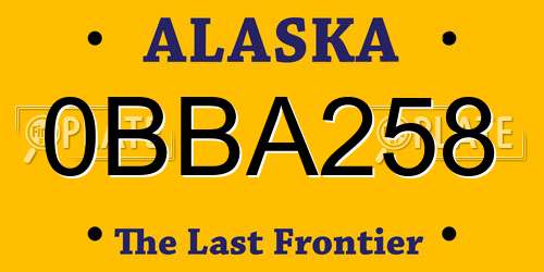 0BBA258 Alaska License Plate