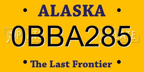 0BBA285 Alaska License Plate