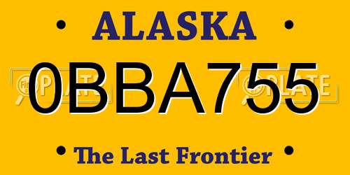 0BBA755 Alaska License Plate