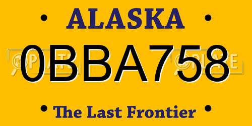 0BBA758 Alaska License Plate